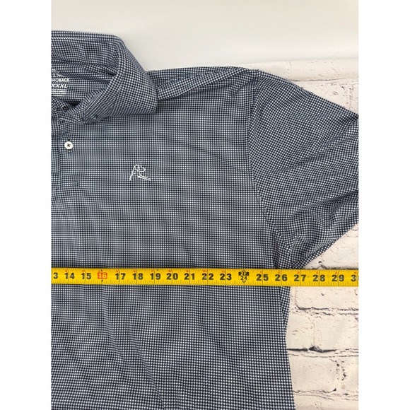 RHOBACK Mens XXXL Golf Polo Shirt Performance Houndstooth Short Sleeve Navy - Picture 5 of 6